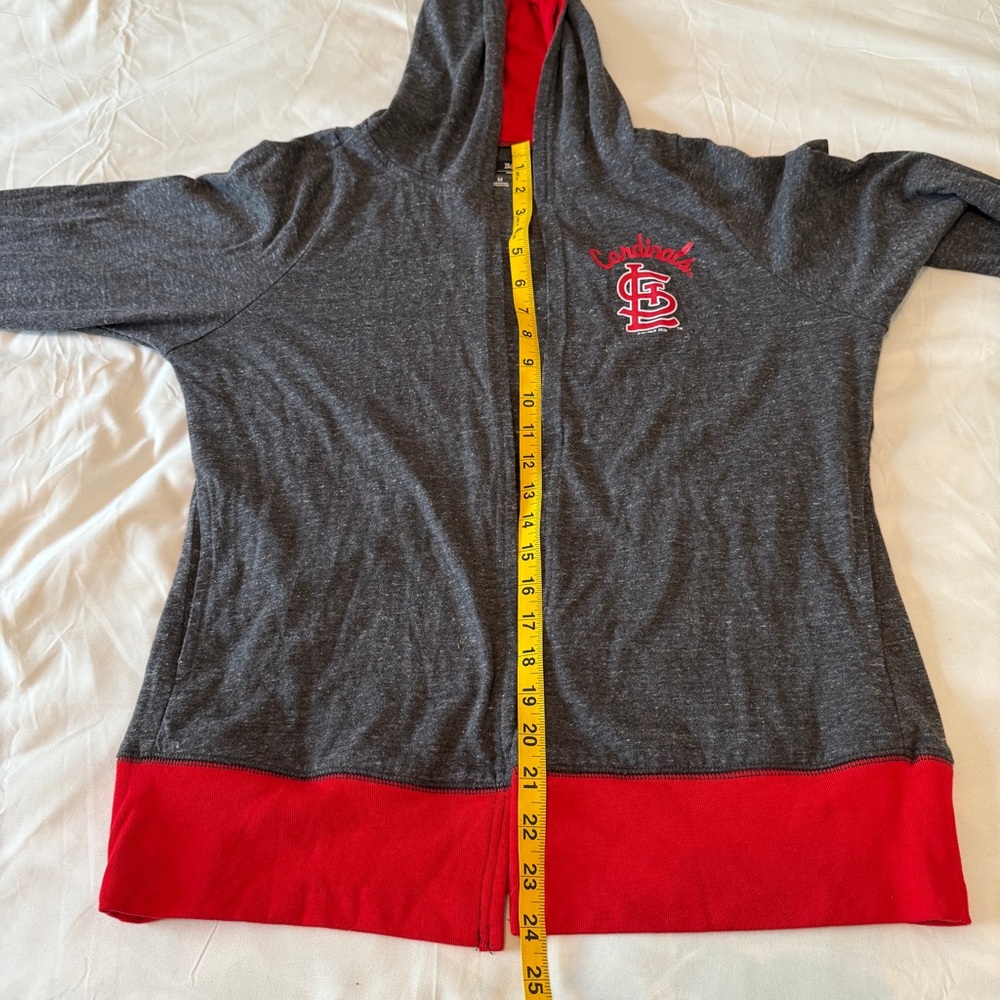 St. Louis Cardinals G-III Heathered Charcoal Tri-Blend Hoodie Cardigan Women’s M - Picture 8 of 8